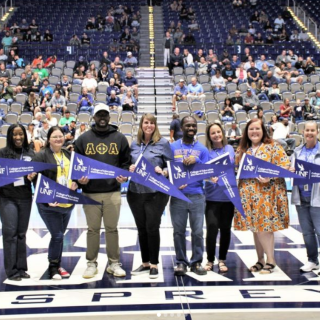 Teachers of the year with President Moez Limayem, Dean Jennifer Kane and Duval Superintendent Diana Greene