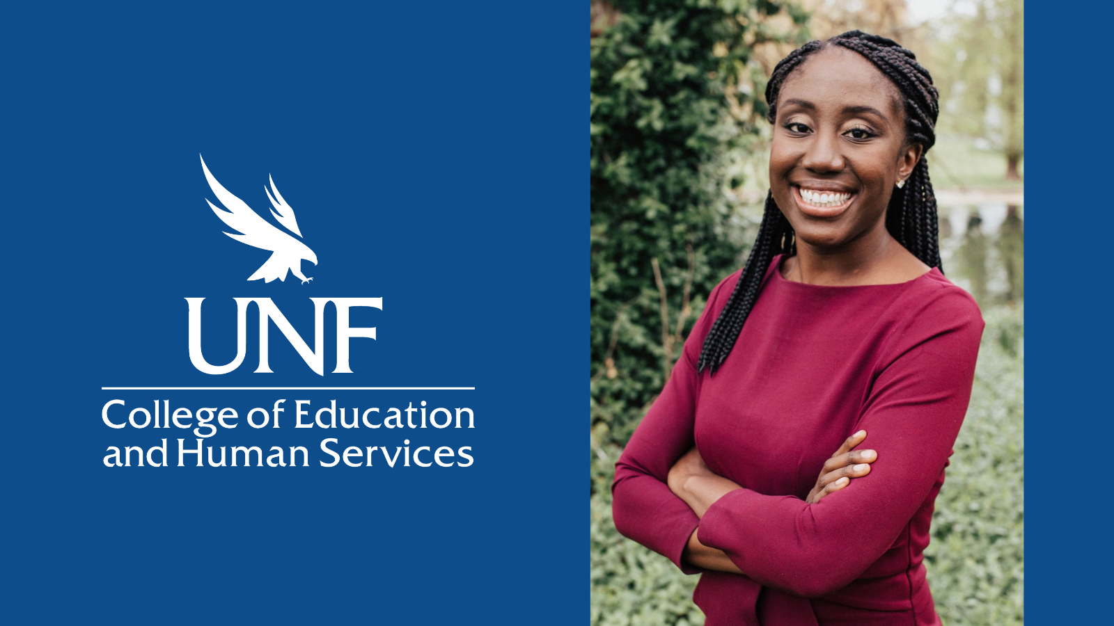 Katoria Carter headshot with UNF logo