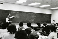 Dr. Zabriskie instructing an undergraduate marketing class.