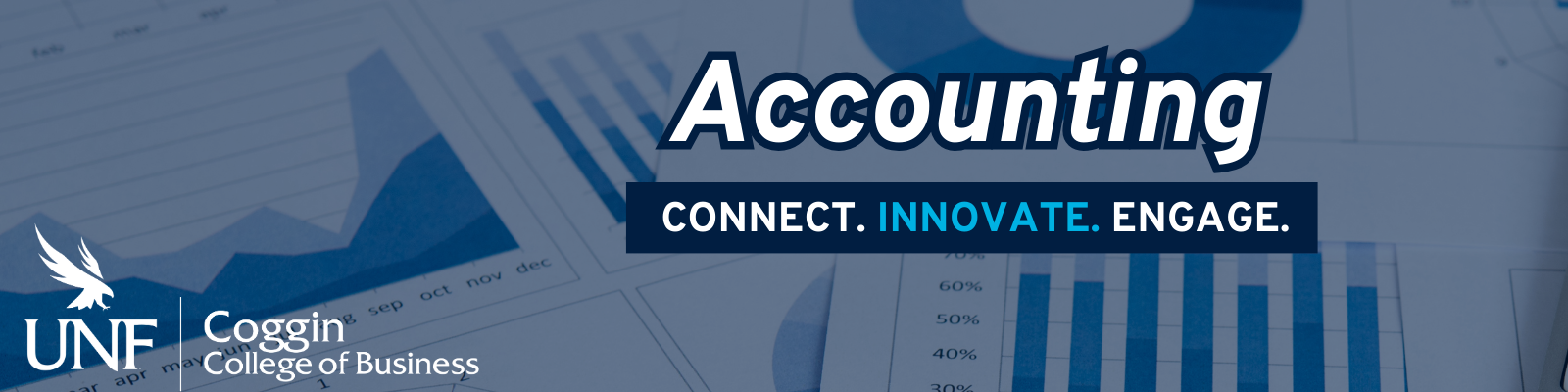 UNF Coggin College of Business logo, Accounting Connect Innovate Engage