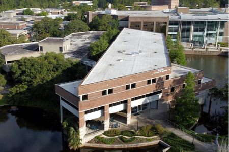 aerial shot of coggin college of business