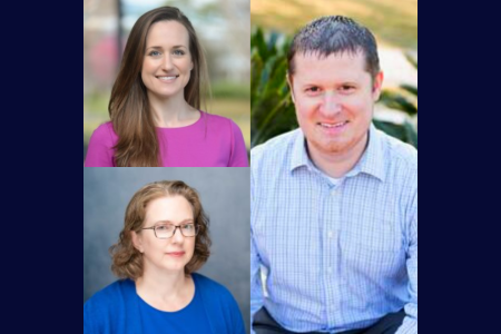 Headshot picture of Dr. Rachel Frieder, Dr. Madeline Zavodny, and Dr. David Bryan