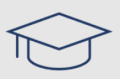 graduation cap blue icon