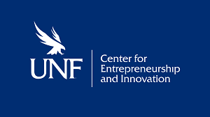 UNF Center for Entrepreneurship and Innovation logo with blue background and white letters
