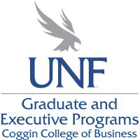 UNF logo with grey osprey, Graduate and Executive Programs Coggin College of Business