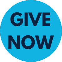 Give now in dark blue letters with light blue background in circle button