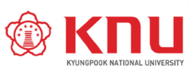 logo-KNU KNU KYUNGPOOK NATIONAL UNIVERSITY in red with a flower symbol