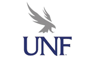 UNF in dark blue with osprey grey logo stamp