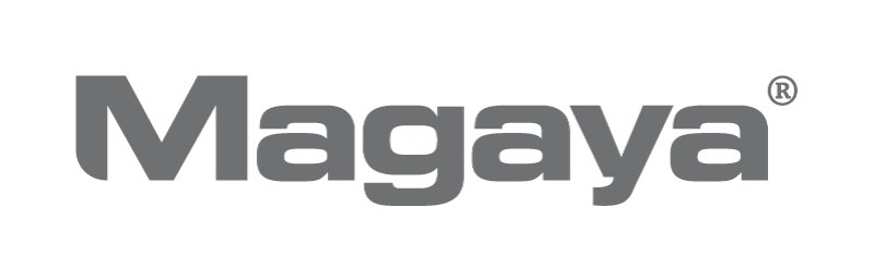 Magaya logo in gray letters and white background