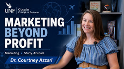 Thumbnail graphic of a woman with the title Marketing Beyond Profits. 