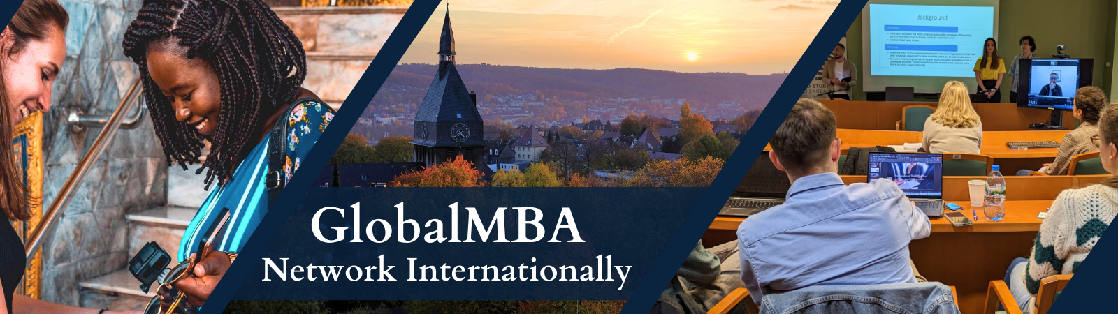 GlobalMBA students, Wuppertal sunset, Warsaw classroom