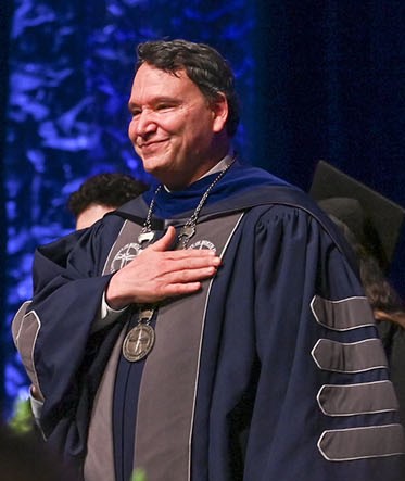 President Limayem in regalia with the Presidential Medallion. 