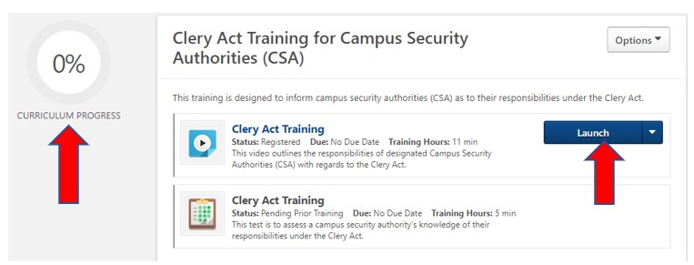 Training for Campus Security Authorities