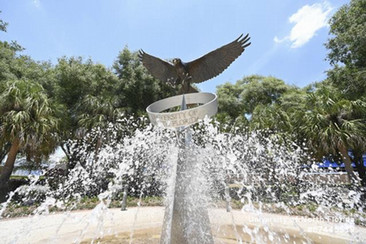 UNF Osprey Fountain with water splashing