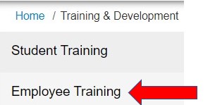 arrow pointing to employee training in mywings