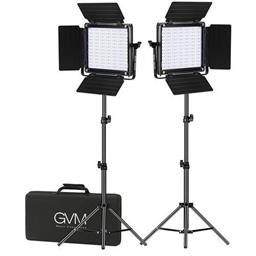 Two light panels on tripod stand with case 