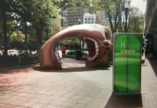 Hemming Park Giant Mouth Art Installation