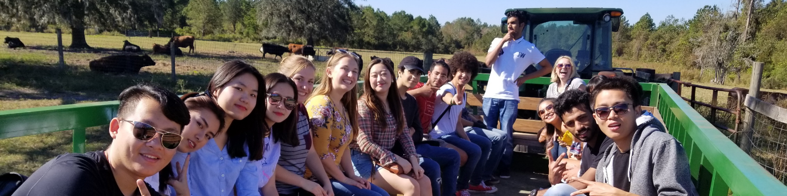 Students on field trip smiling