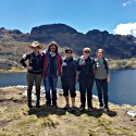 Colleen with students on mountain