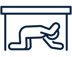 icon of person hiding under a table