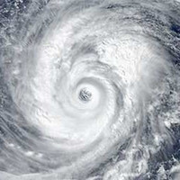 view of hurricane from space