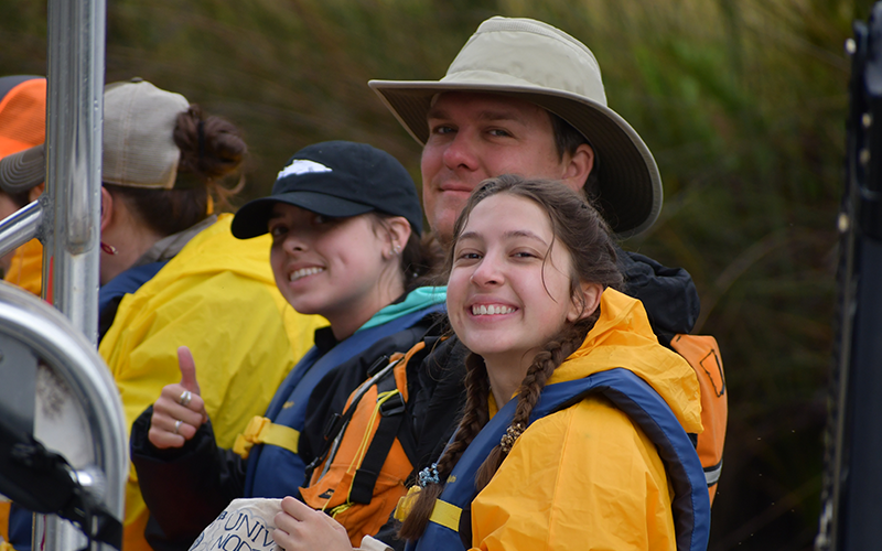 Group of people in outdoor gear.