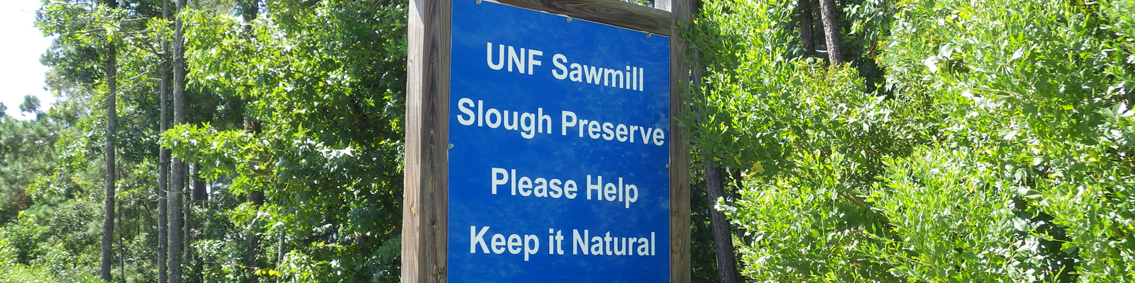 UNF Sawmill Slough Preserve sign