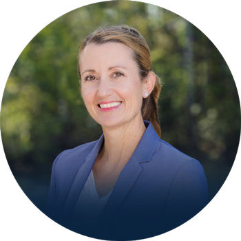 Headshot of Dr. Erin Largo-Wight with nature background.