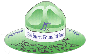 Logo of Felburn Foundation. A green forestry hat with nature pictured on the rim and preserving nature.  Felburn Foundation is written on a white ribbon around the top.