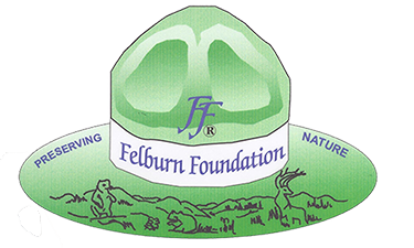 Logo of Felburn Foundation. A green forestry hat with nature pictured on the rim and preserving nature. Felburn Foundation is written on a white ribbon around the top.