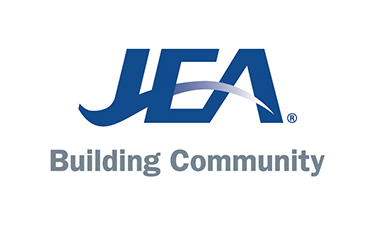 Logo of JEA with tag line building community included below.