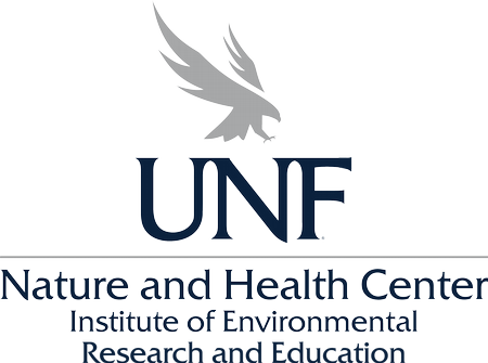 Vertical logo of UNF with Nature and Health Center below gray line