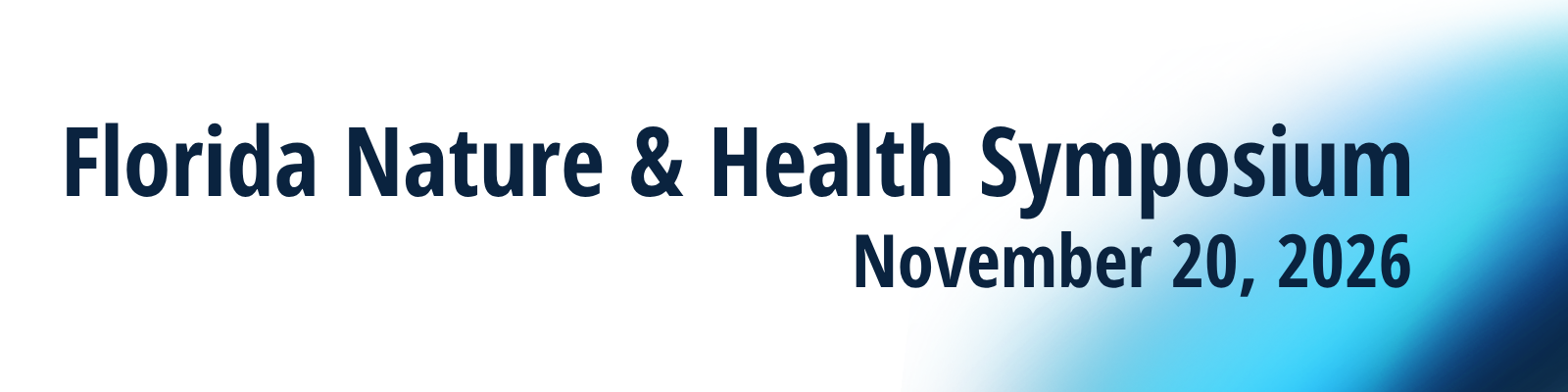 Banner stating Florida nature and health symposium Nov. 20, 2026 