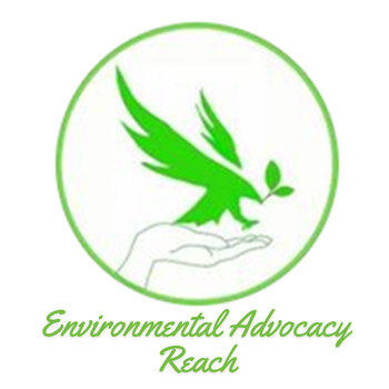 Logo of student organization, environmental advocacy reach, featuring an outline of an osprey holding a leaf hovering over a hand.