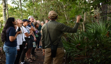 KAO honor society students in preserve birding.
