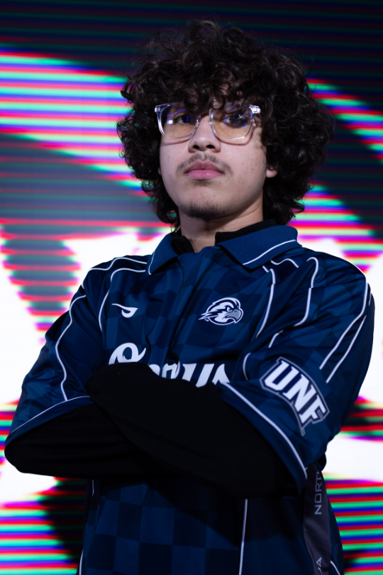 Ray Hernandez for Fortnite Varsity wearing a UNF Esports jersey