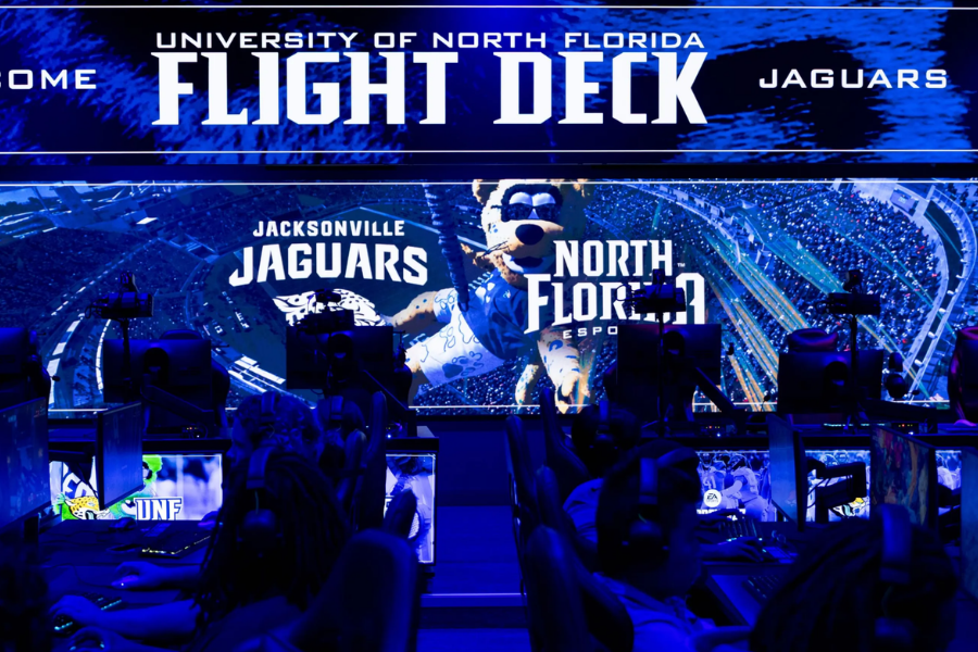Jaxon Deville at the UNF Esports Flight Deck
