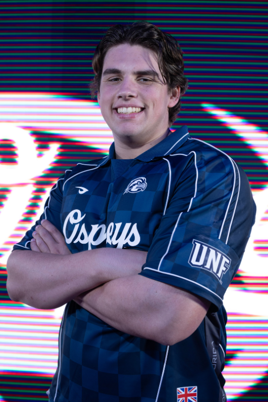Caleb Haynes for Overwatch Varsity wearing a UNF Esports jersey