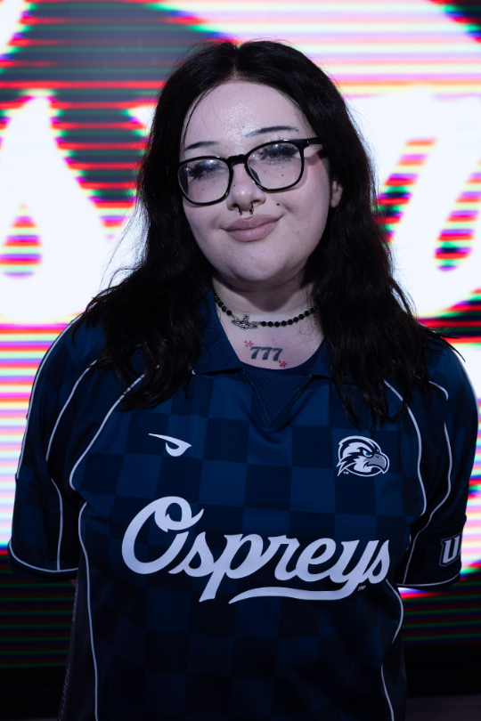 Jaimie Lewis for Overwatch Varsity wearing a UNF Esports jersey