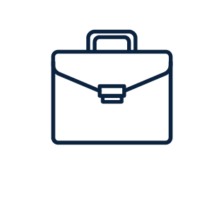 Outline of a briefcase.