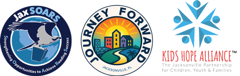 Jax SOARS, Jax Journey Forward, Kids Hope Alliance Logos.