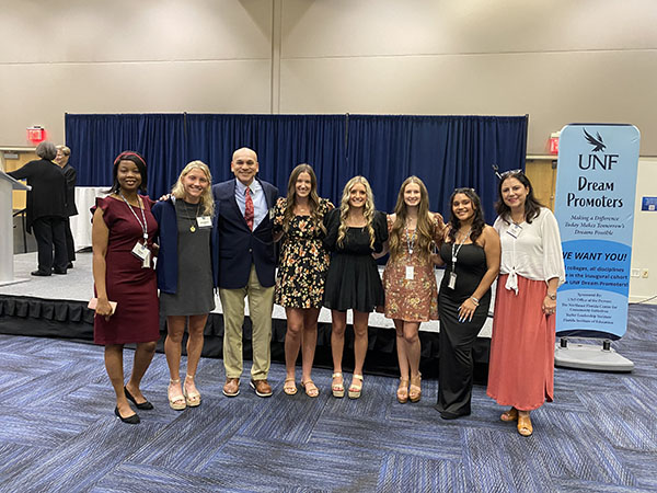 A group of people at the a conference