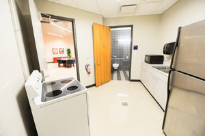 View of the Green Room Kitchen and Bathroom