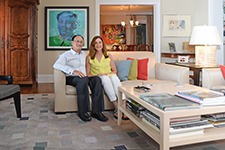 Barbara Sharp and Todd Sack sitting on a couch