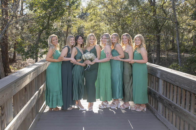 Kappa Delta 2025 executive board.8 female students in green dress