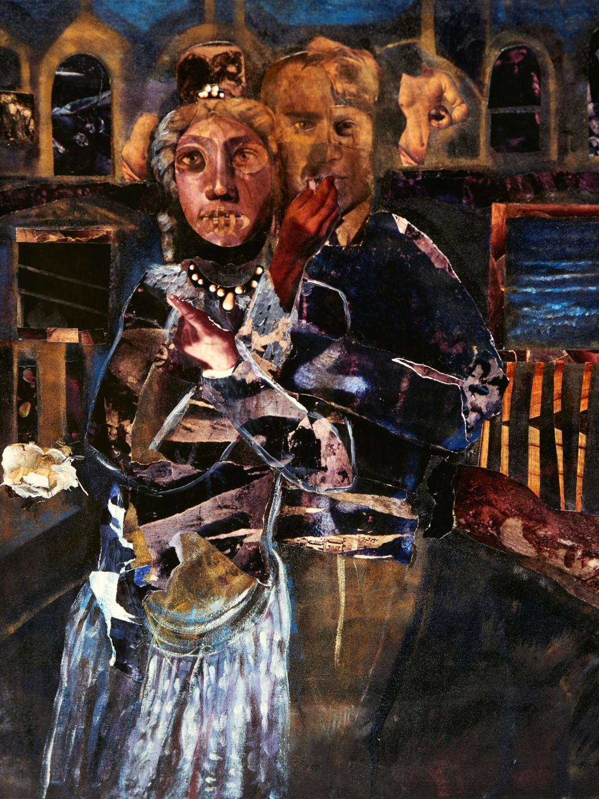 Wedding, 1996, acrylic collage on canvas, Louise Freshman Brown