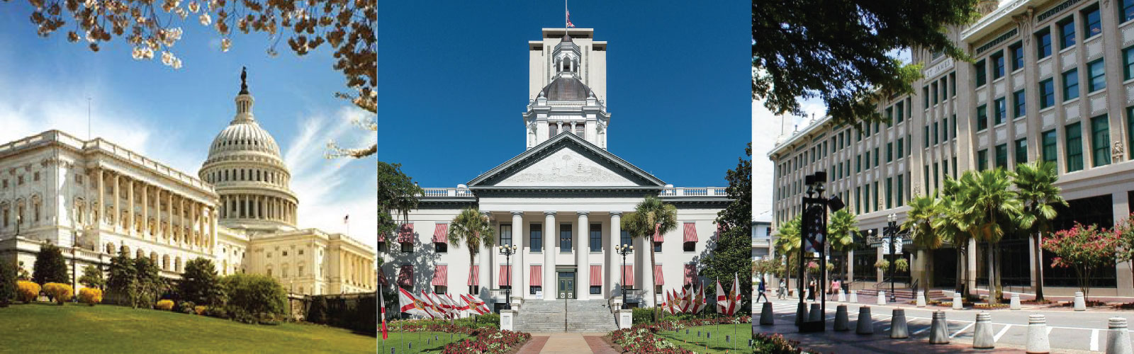 Government buildings in DC, Tallahassee and Jacksonville