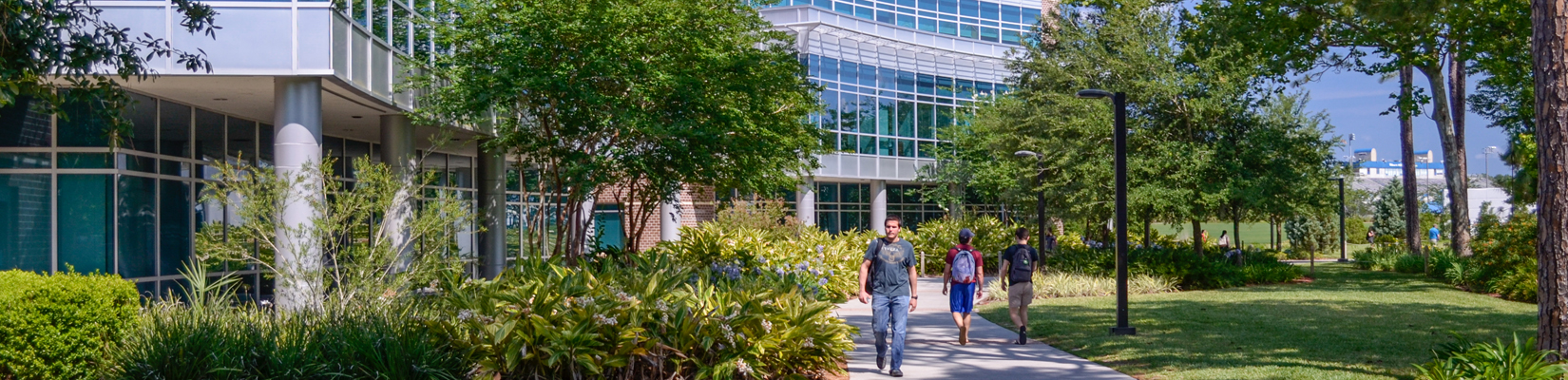 students walking on campus