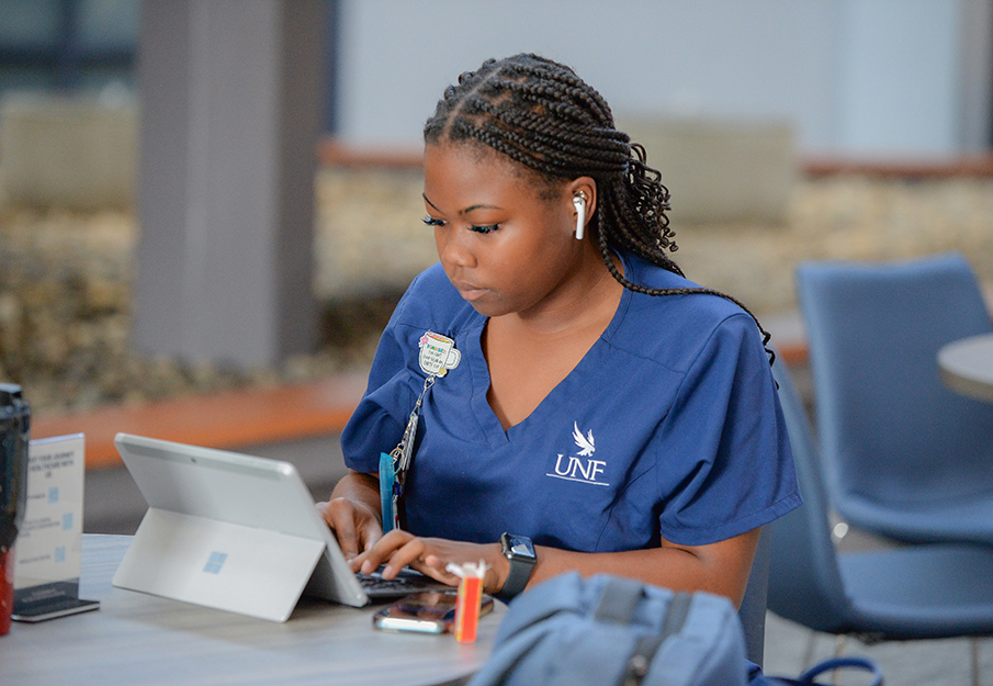 Nursing student taking notes 