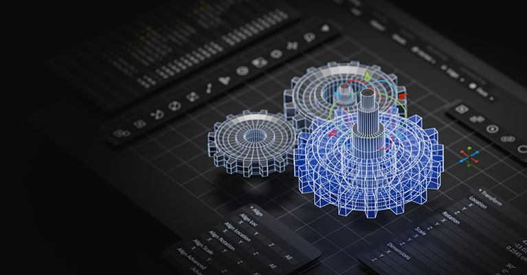 illustrating gears in engineering design 3D CAD software program